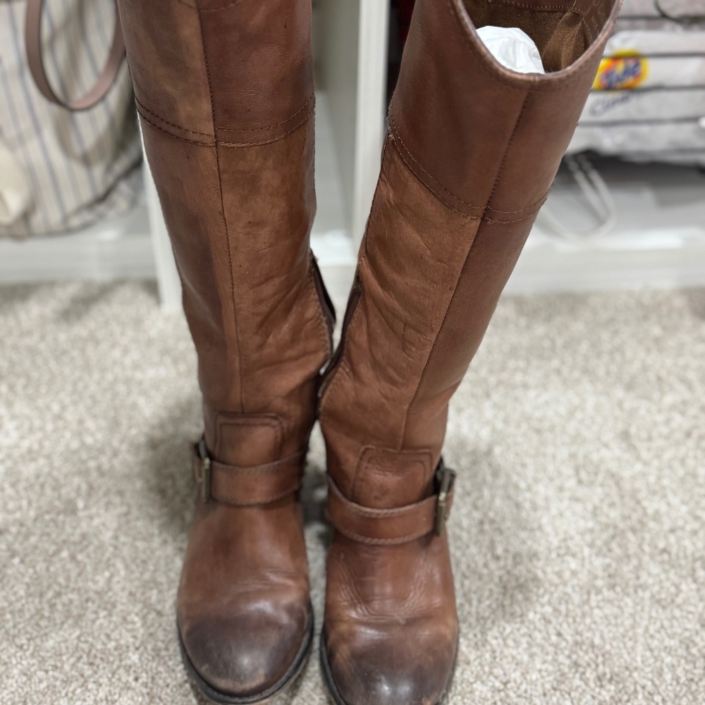 Leather riding boots